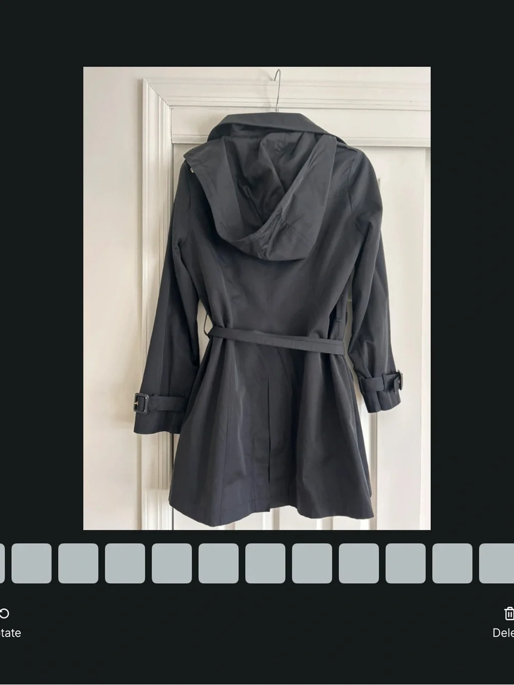 Michael Kors Black Trench Coat with Belted Waist